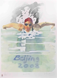 Swimming - Lithographie de Trevor Gould - 2008