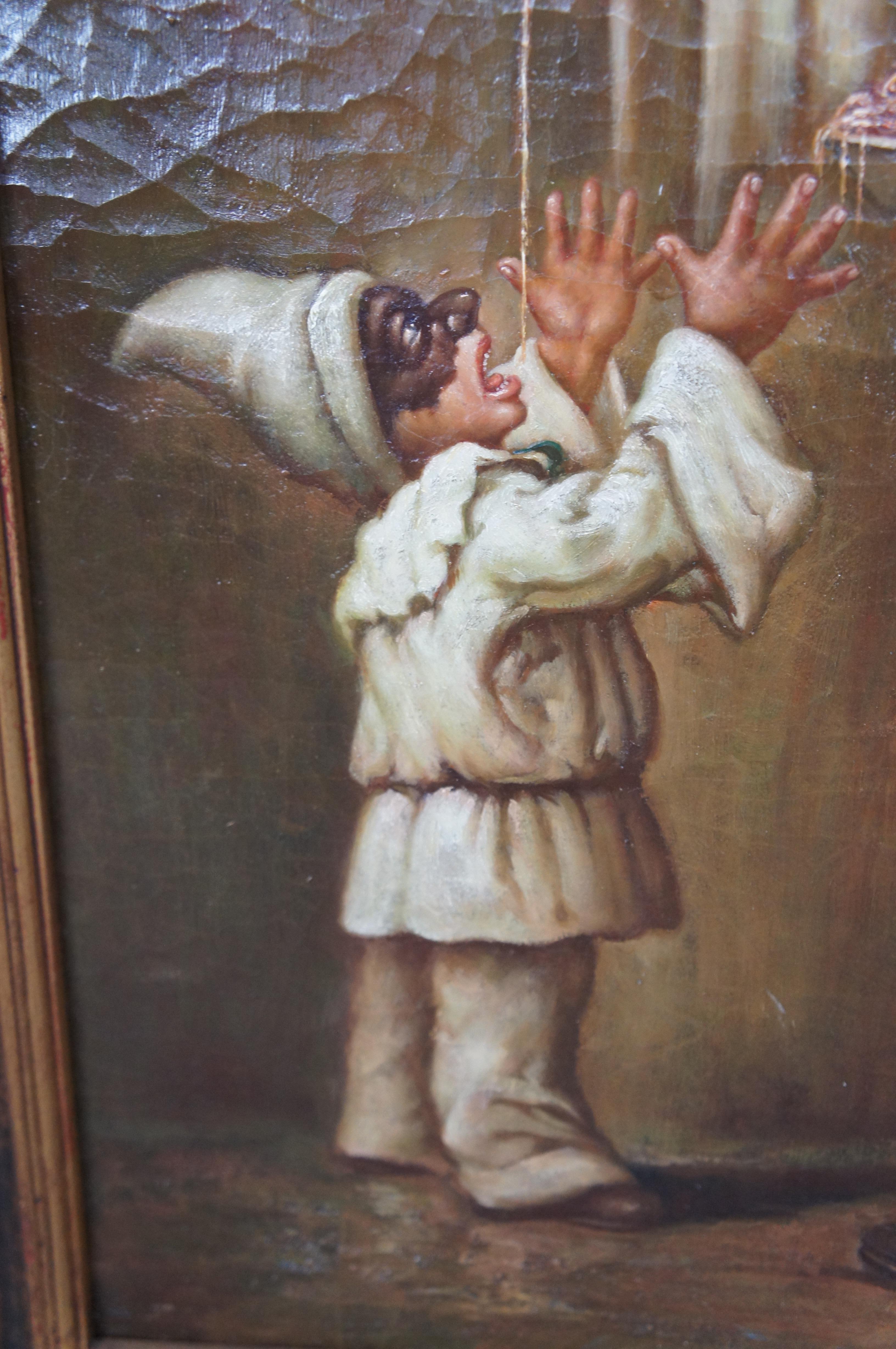 Trevor James Oil Painting Pulcinella Feeding Pasta After Michele Cammarano 36