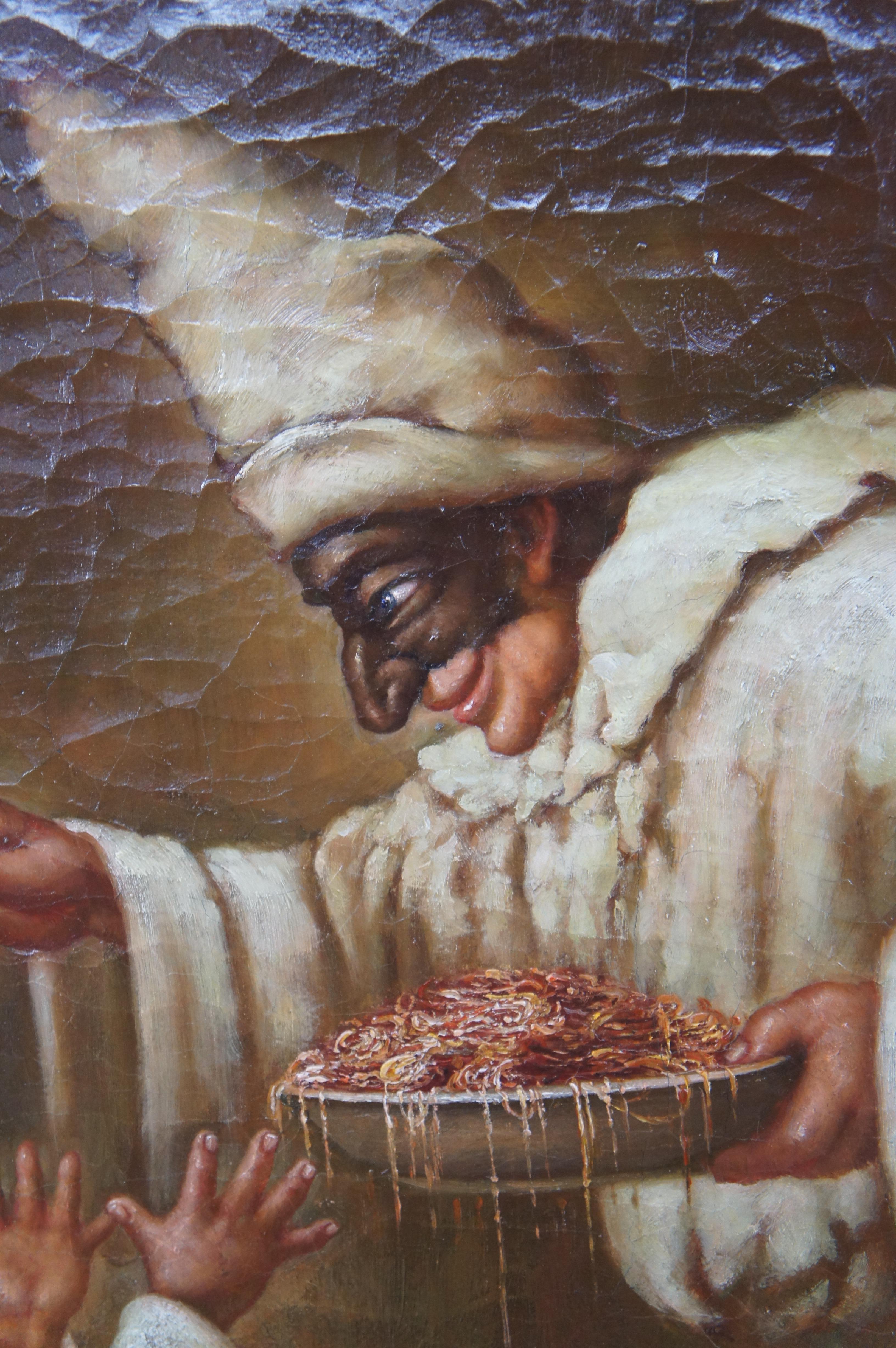 Trevor James Oil Painting Pulcinella Feeding Pasta After Michele Cammarano 36