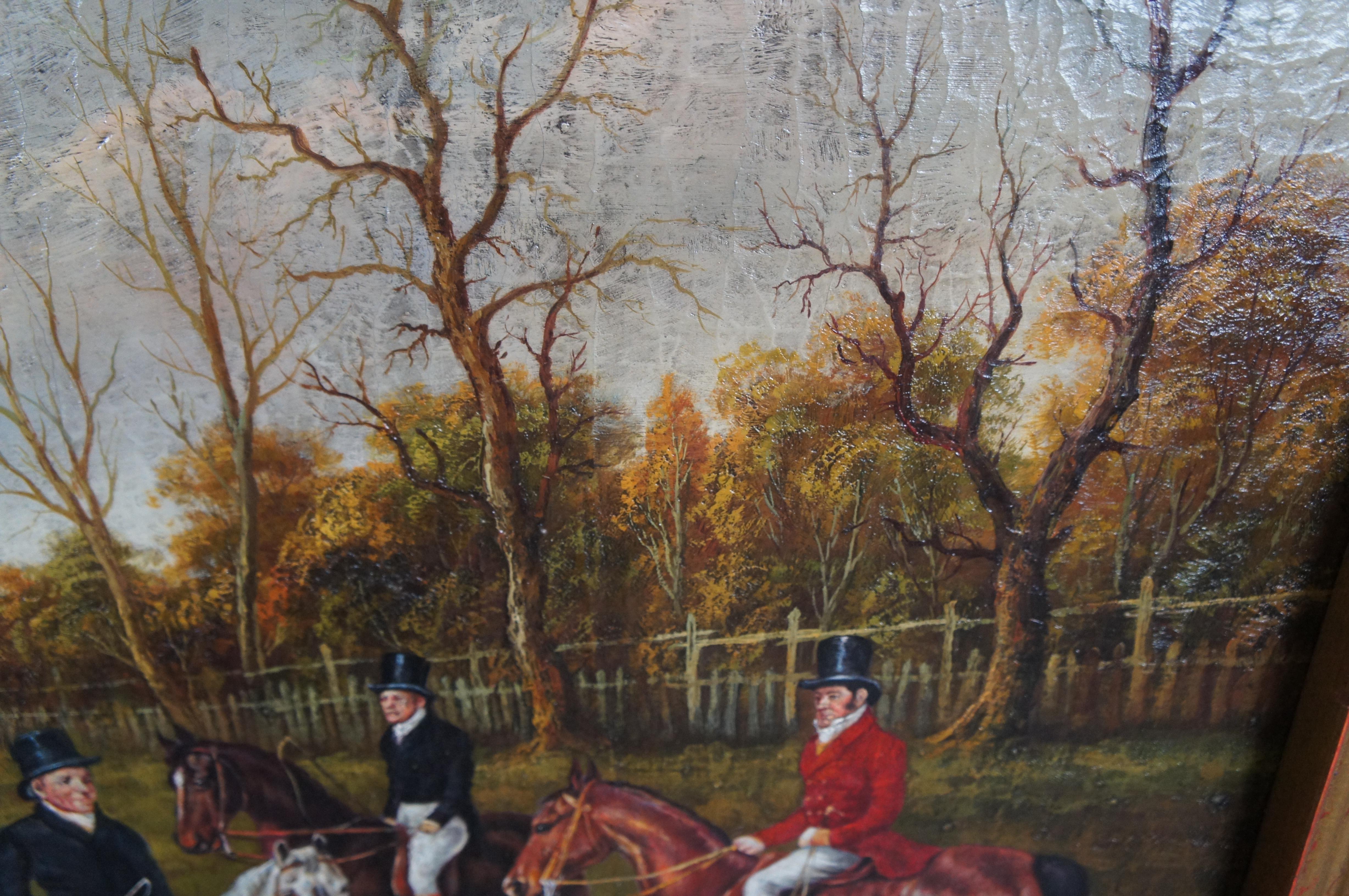 Trevor James El encuentro East Suffolk Hounds Fox Hunt Pintura según John Herring 1