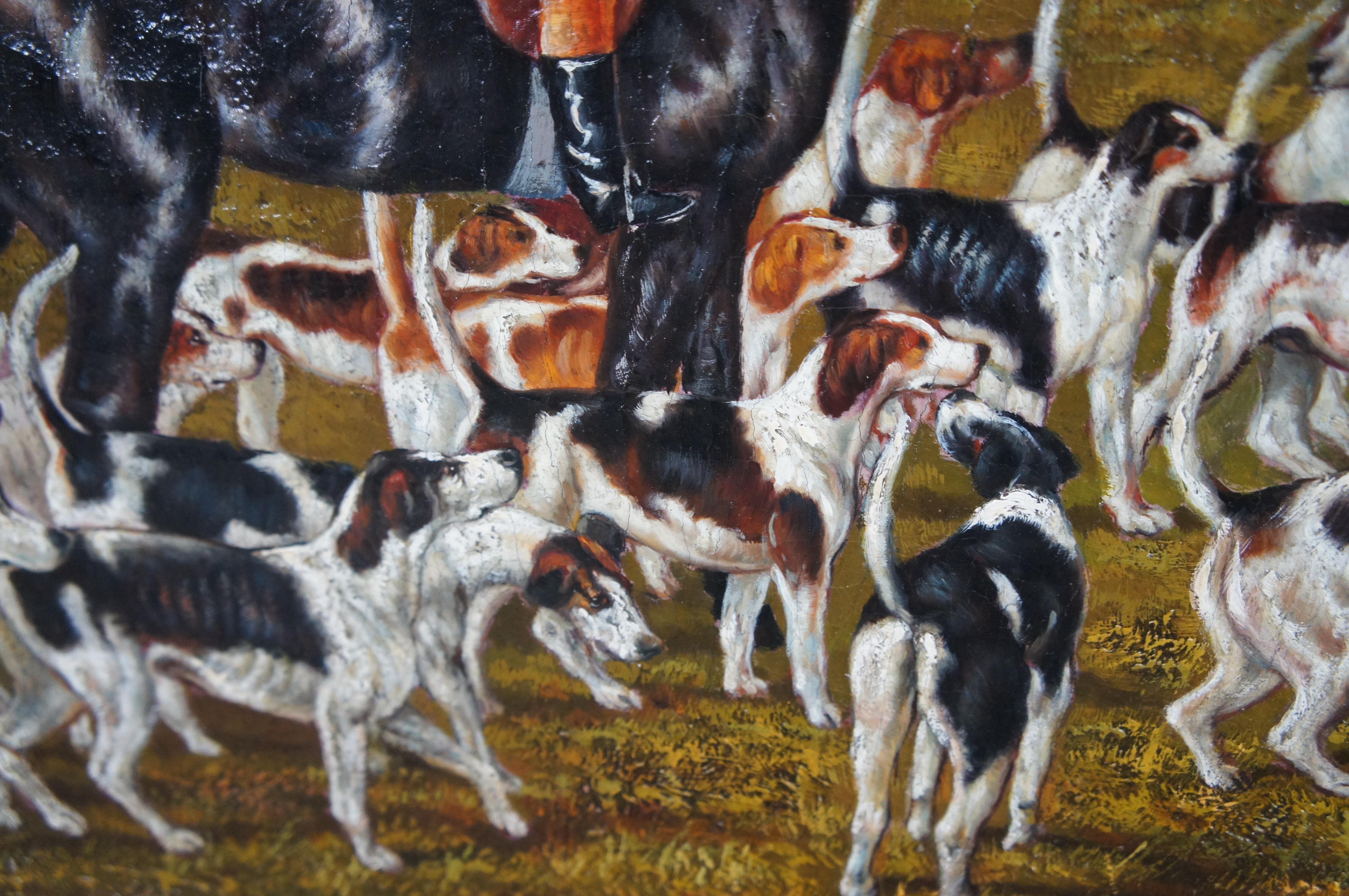 Trevor James El encuentro East Suffolk Hounds Fox Hunt Pintura según John Herring 2