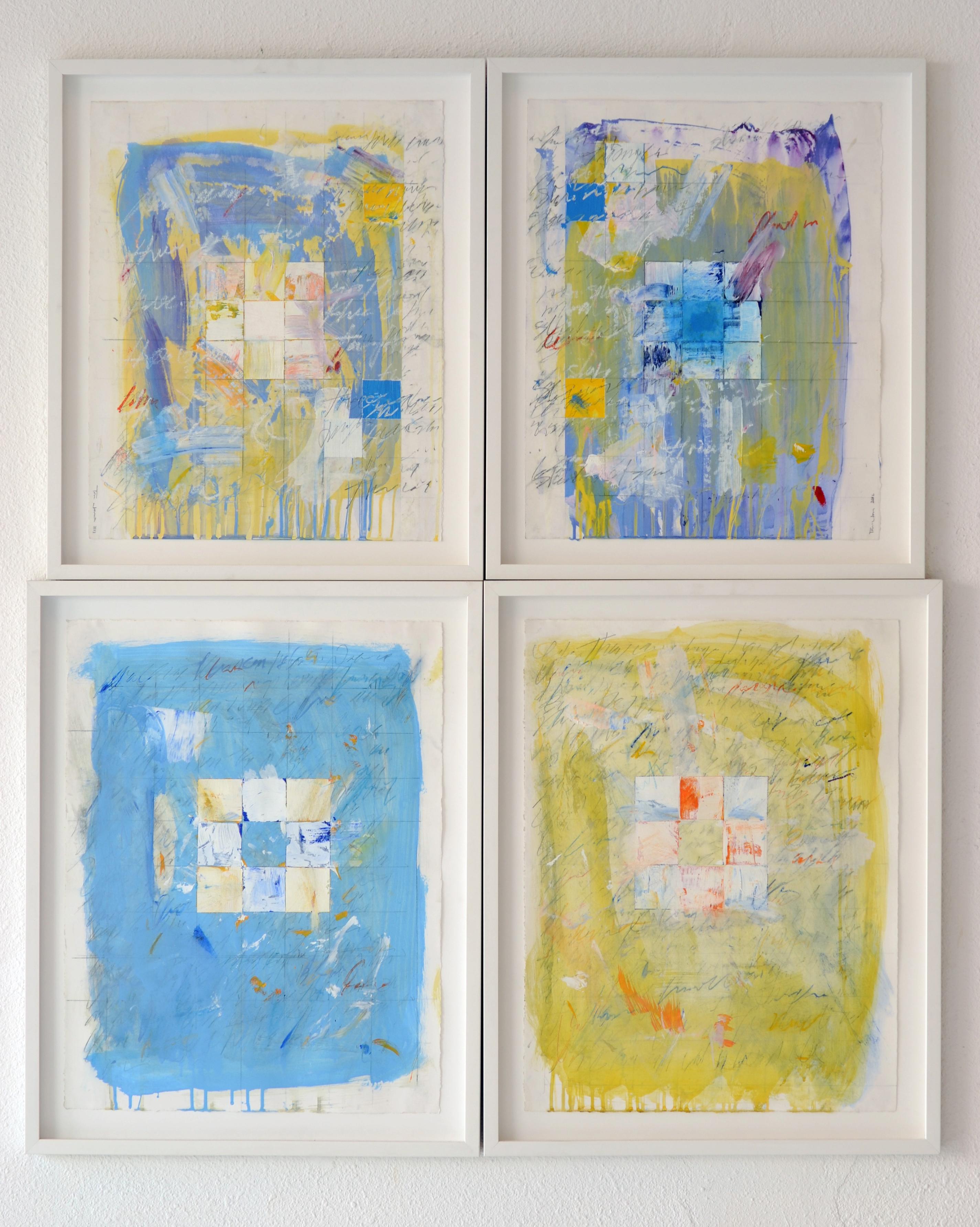 Diptyque « recette domestique n° 5 » -  Acrylique et collage sur papier - encadré 2