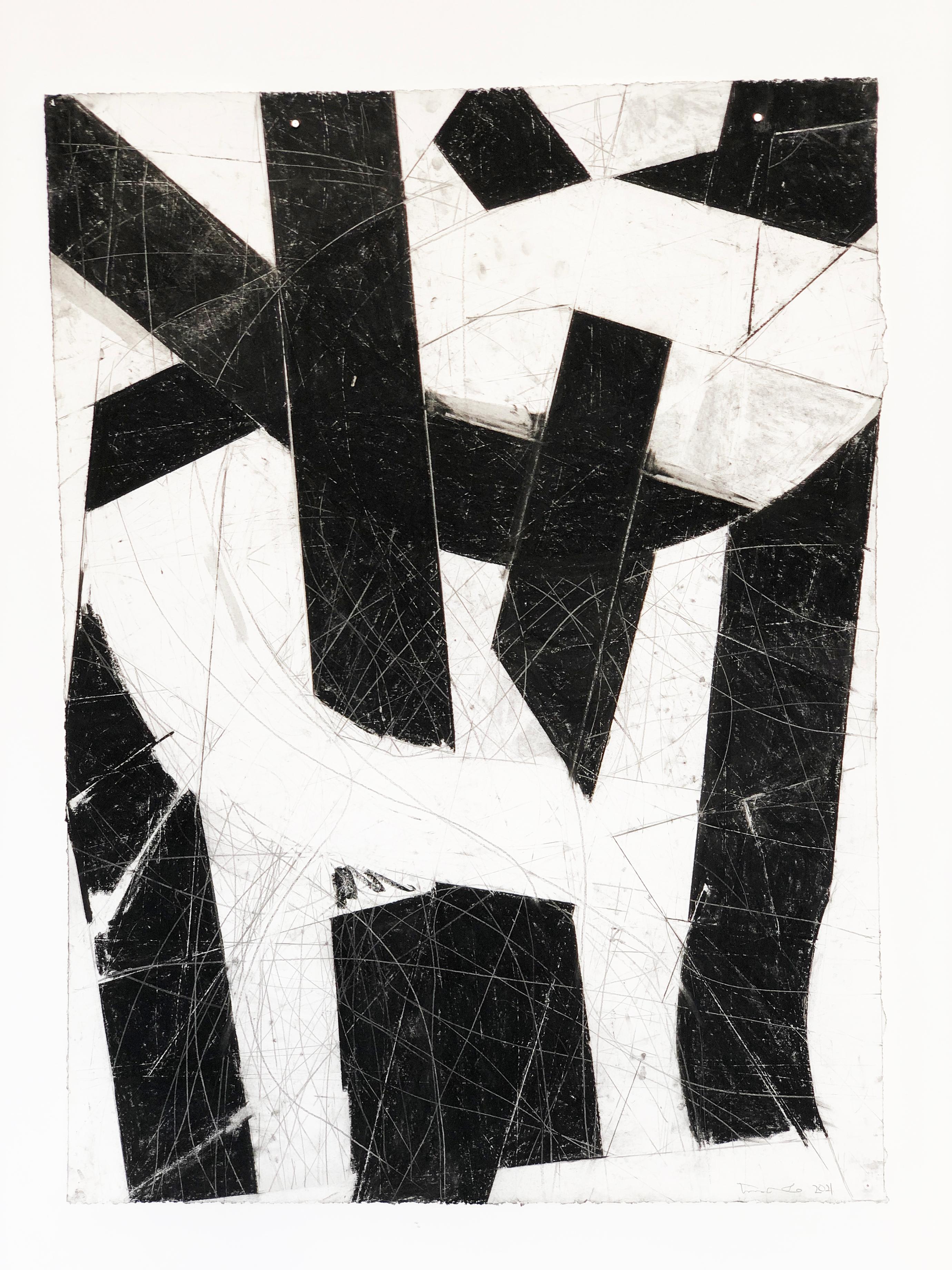 “Urban Interstitial Abstraction #19” – Charcoal and Pastel on Paper 