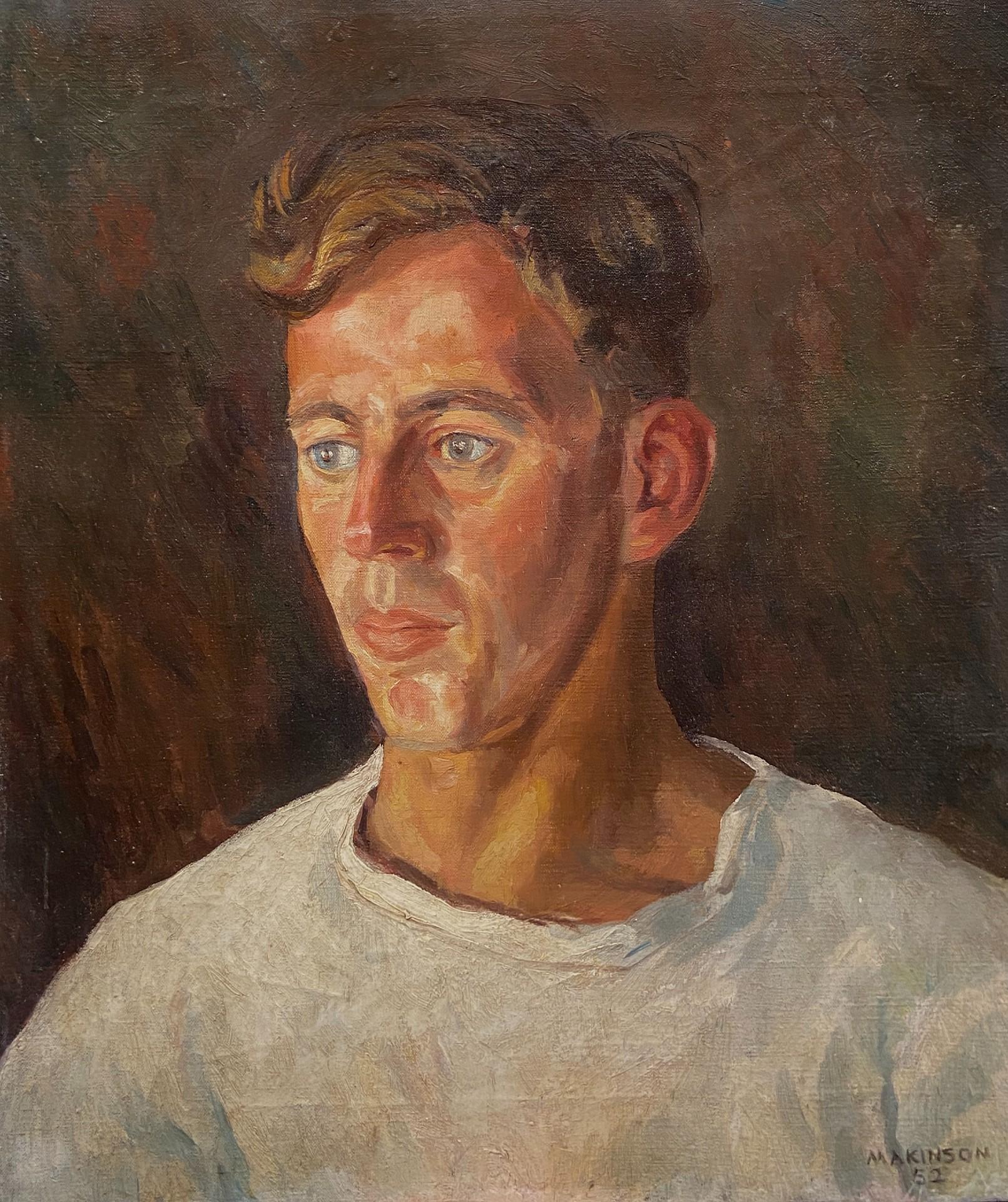 Trevor Owen Makinson Portrait Painting - Portrait of a Young man, 20th Century British Oil, Signed and dated 1952