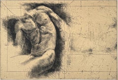 Heart Cry, Lithografie eines männlichen Aktes von Trevor Southey