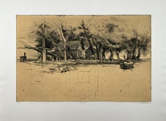 Lakeshore, landscape by lake, by Trevor Southey