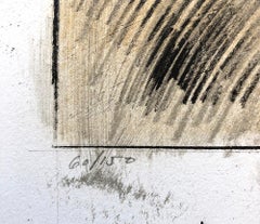 Lifting, male nude lithograph by Trevor Southey