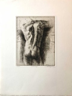 « Morning », gravure représentant un nu masculin, par Trevor Southey