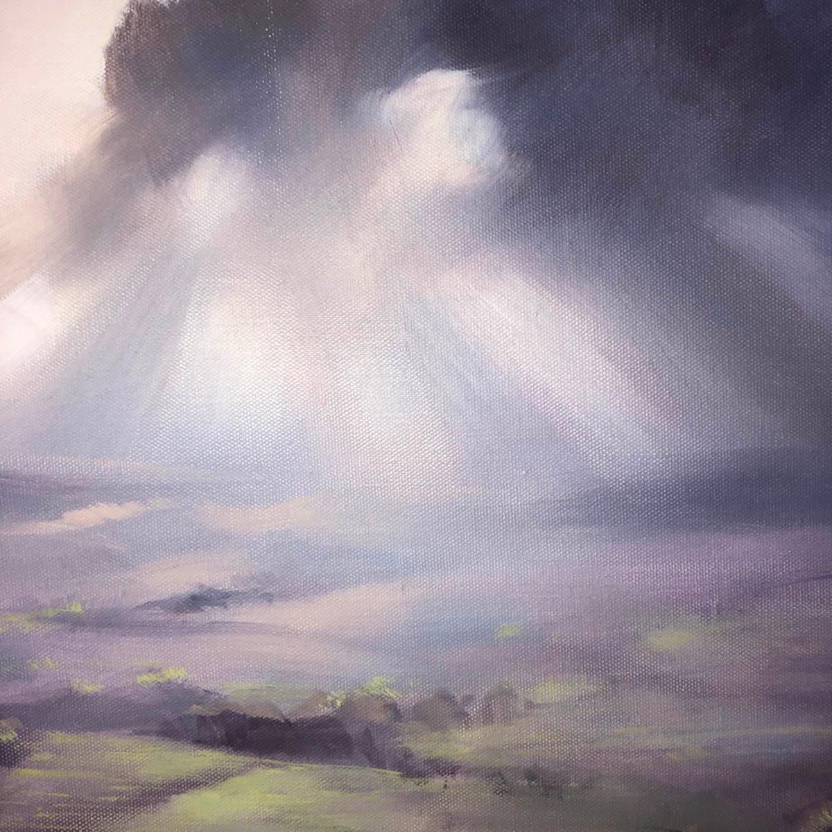 Un ciel du Wiltshire, Trevor Waugh, peintures du Wiltshire, peintures à l'huile originales en vente 5
