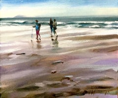 Trevor Waugh, Peinture originale de Beach Walk, Art de la plage, Art traditionnel