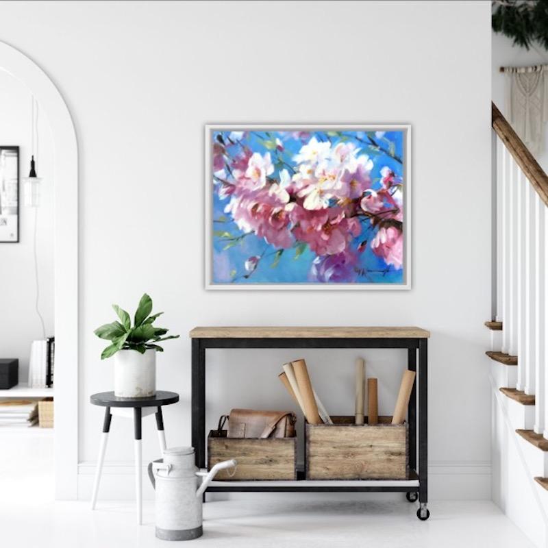 Peinture florale originale Cherry Blossom de Trevor Waugh, Paysage Art, BrightArt en vente 1