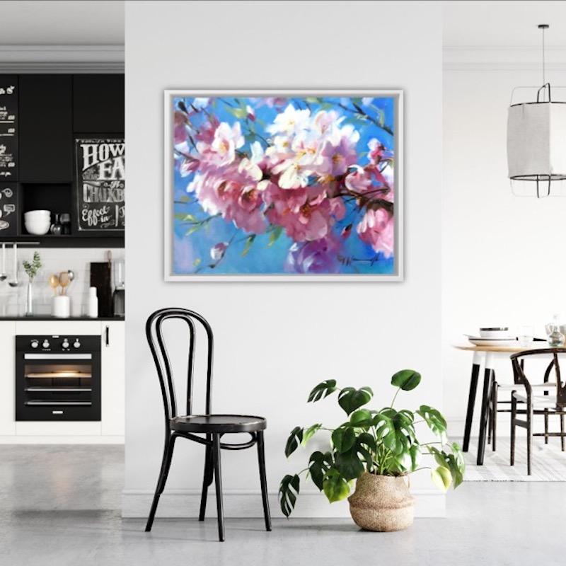 cherry blossom landscape painting