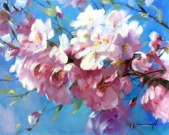 Cherry Blossom, Trevor Waugh, Original Floral Painting, Landscape Art, BrightArt