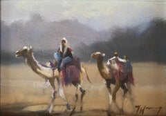 Omani Camels, original painting, contemporary, landscape