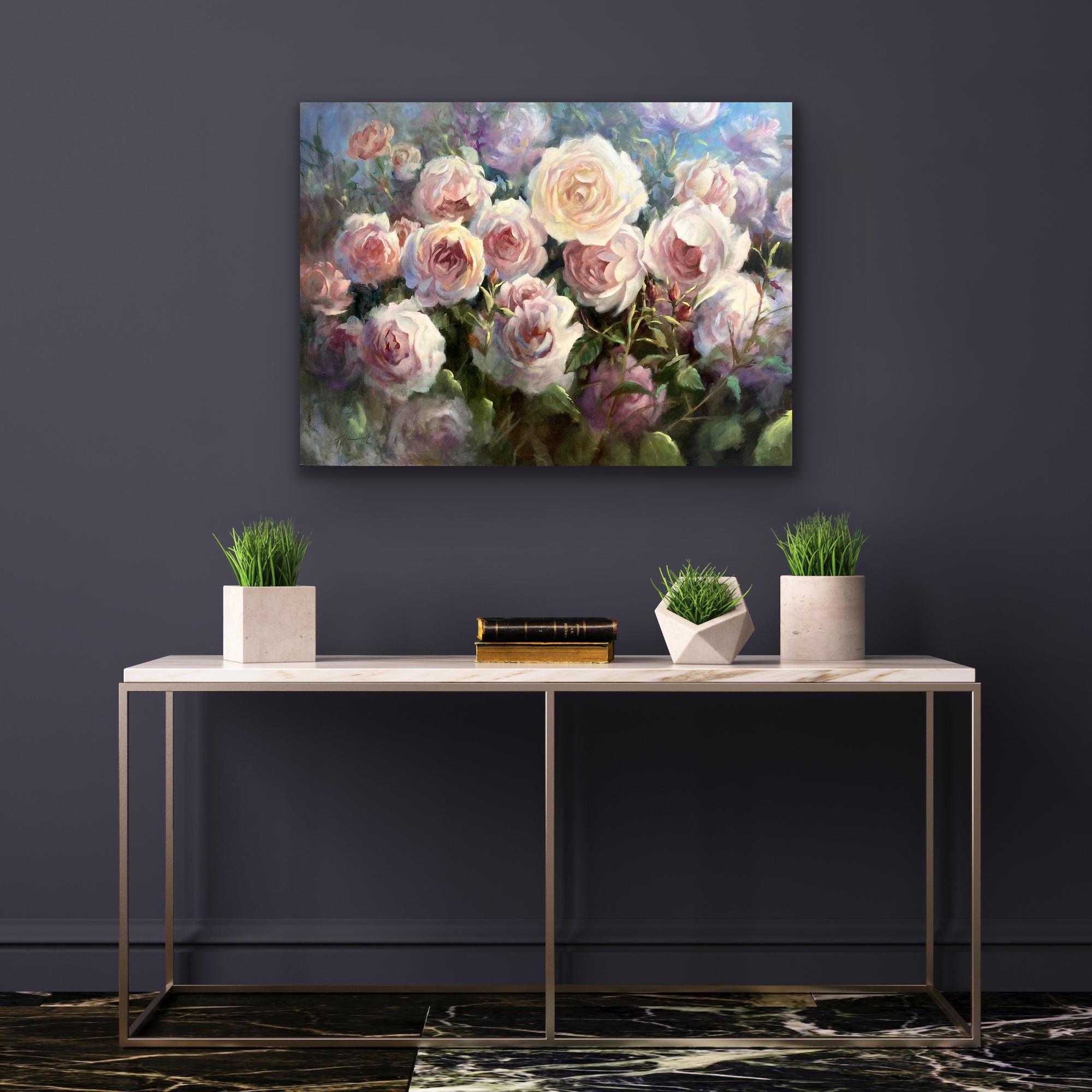 Ein großes Rosenbild aus meiner Kew Gardens-Sammlung, das eine Vielzahl von Rosen zeigt, die in Kew Gardens bei der Fertigstellung des 2019 erscheinenden Buches 