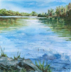 The Bobbin Mill Pond BY JANETTE GEORGE, Contemporary Landscape Painting, Water