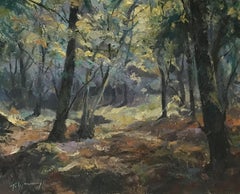 Trevor Waugh, tapisserie de la forêt, peinture à l'huile originale, art contemporain 