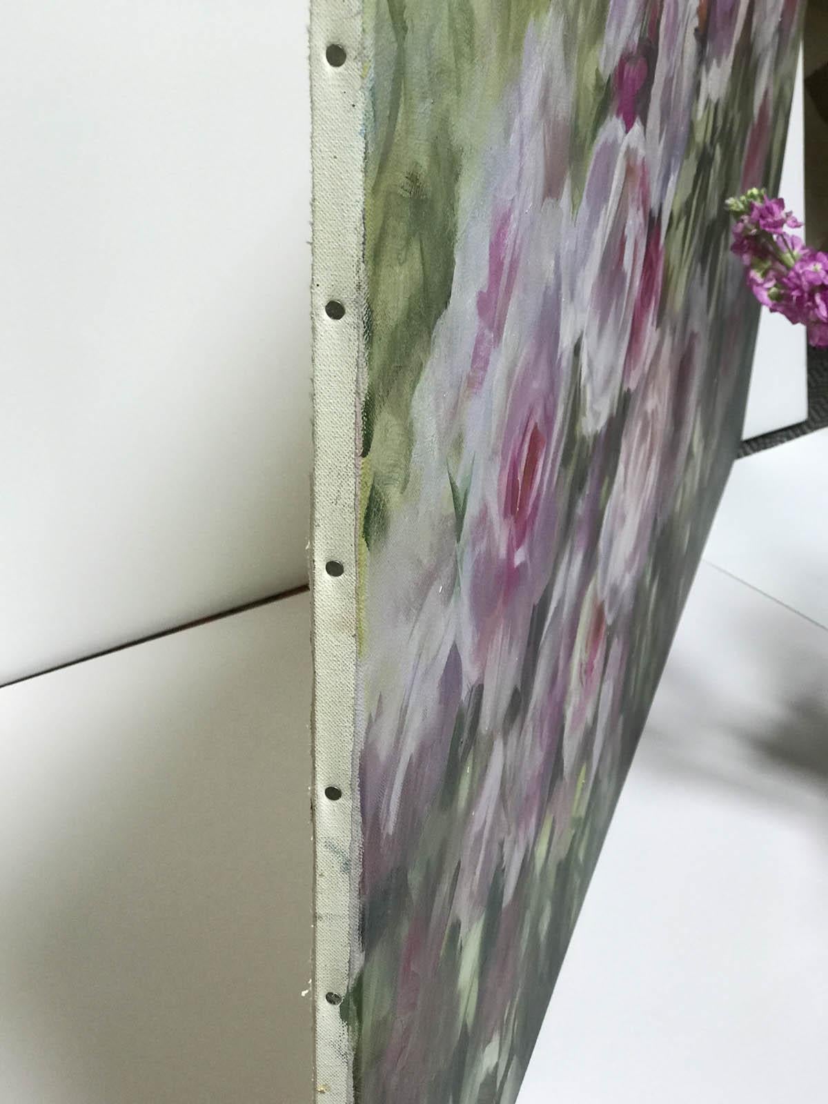 Trevor Waugh Trevor Waugh, Pink Roses at Kew, Original Oil Paintings