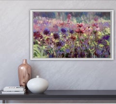 Campo di fiori, Pittura originale, Trevor Waugh, Quadri di fiori, Arte del paesaggio