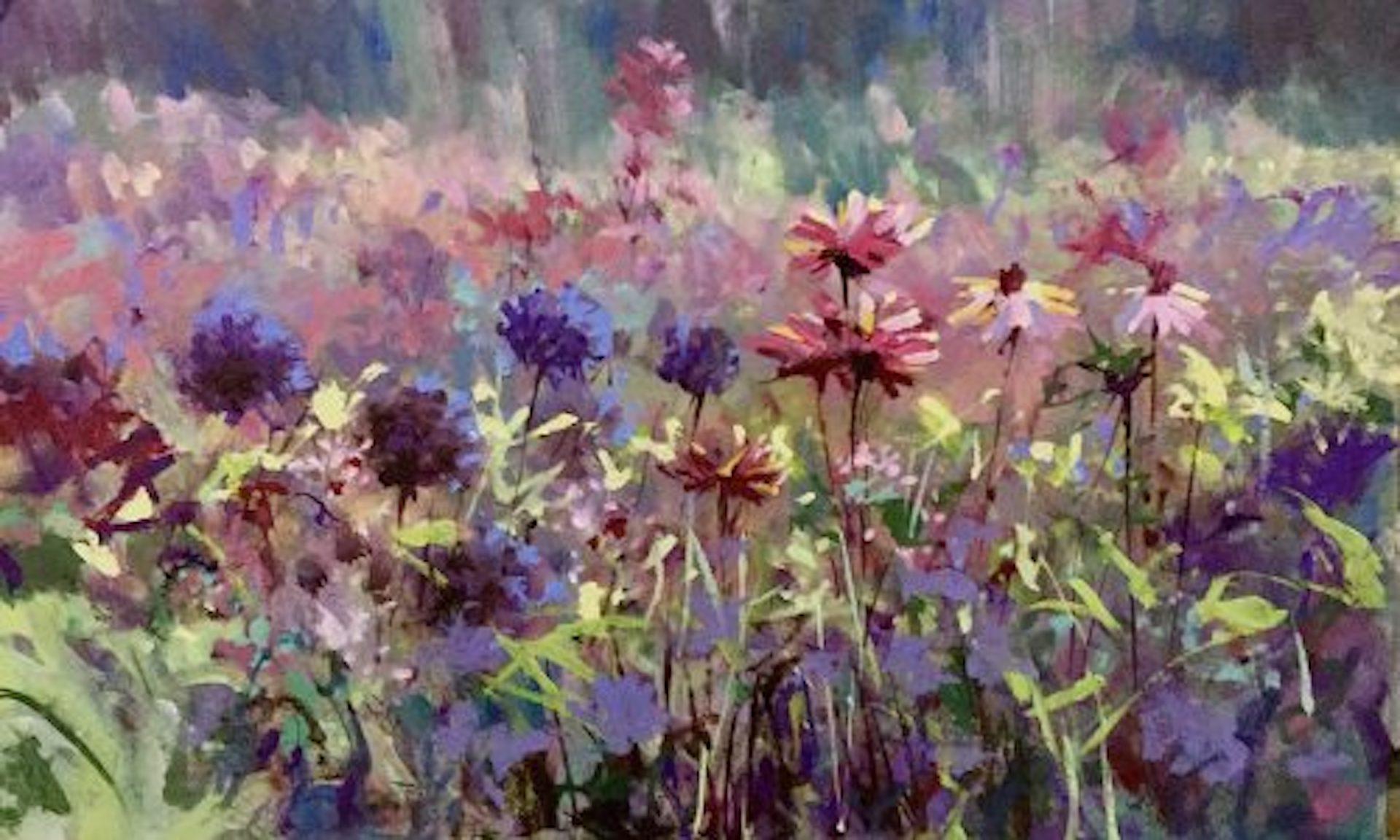 Flower Field, Original Painting, Trevor Waugh, Flower Paintings, Landscape Art