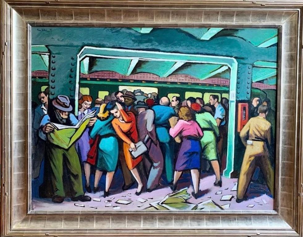 Metro de Nueva York Mediados del siglo XX Modernismo americano WPA Realismo industrial Colorido

