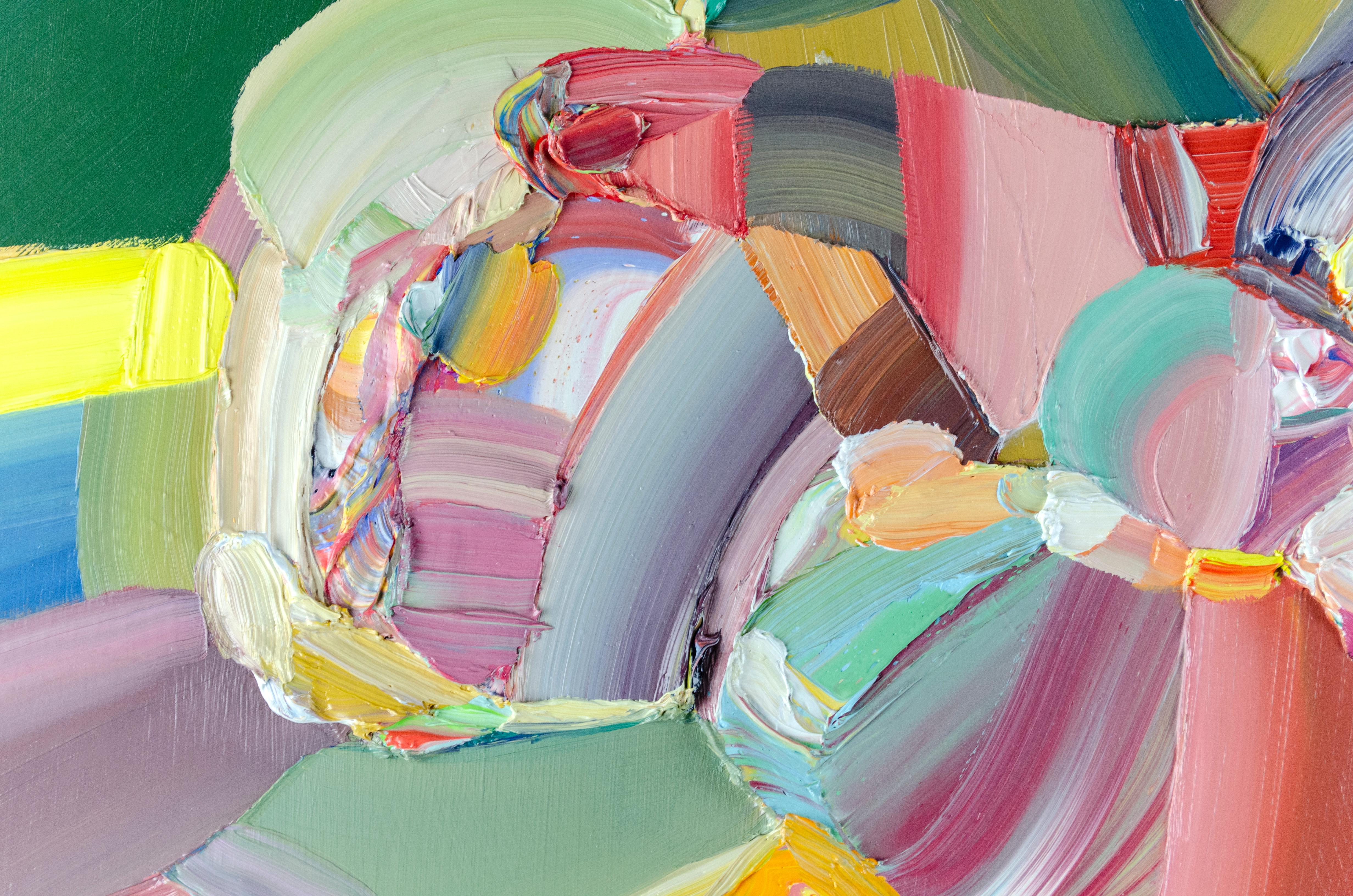 By letting go of representational imagery and leaning into abstraction, Texas- based artist Trey Egan delights in the pure properties of paint. Displaying a wide spectrum of hues with surface variations ranging from smooth to lusciously gooey, his