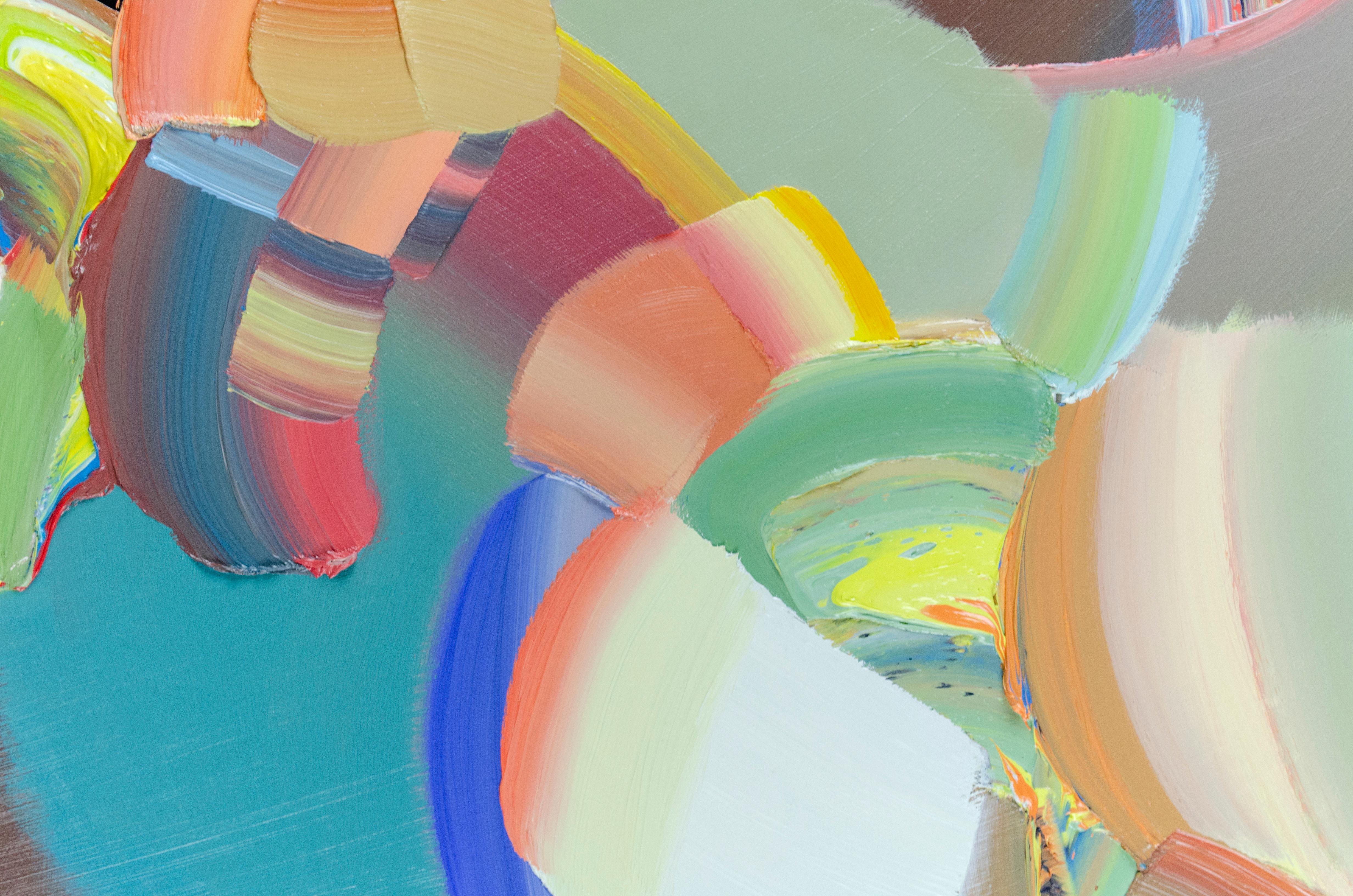 By letting go of representational imagery and leaning into abstraction, Texas- based artist Trey Egan delights in the pure properties of paint. Displaying a wide spectrum of hues with surface variations ranging from smooth to lusciously gooey, his