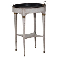 Antique Trey-top table, freestanding, and with original metal trey. Swedish, circa 1810