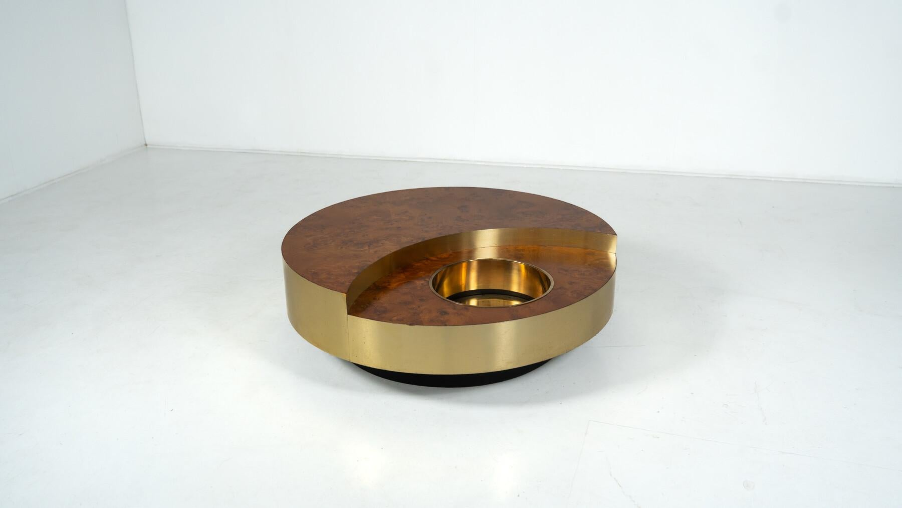 Mesa de centro circular con barra 