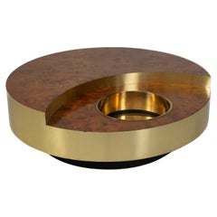 "TRG" Circular Coffee table With Bar by Willy Rizzo, 1970s, Italy