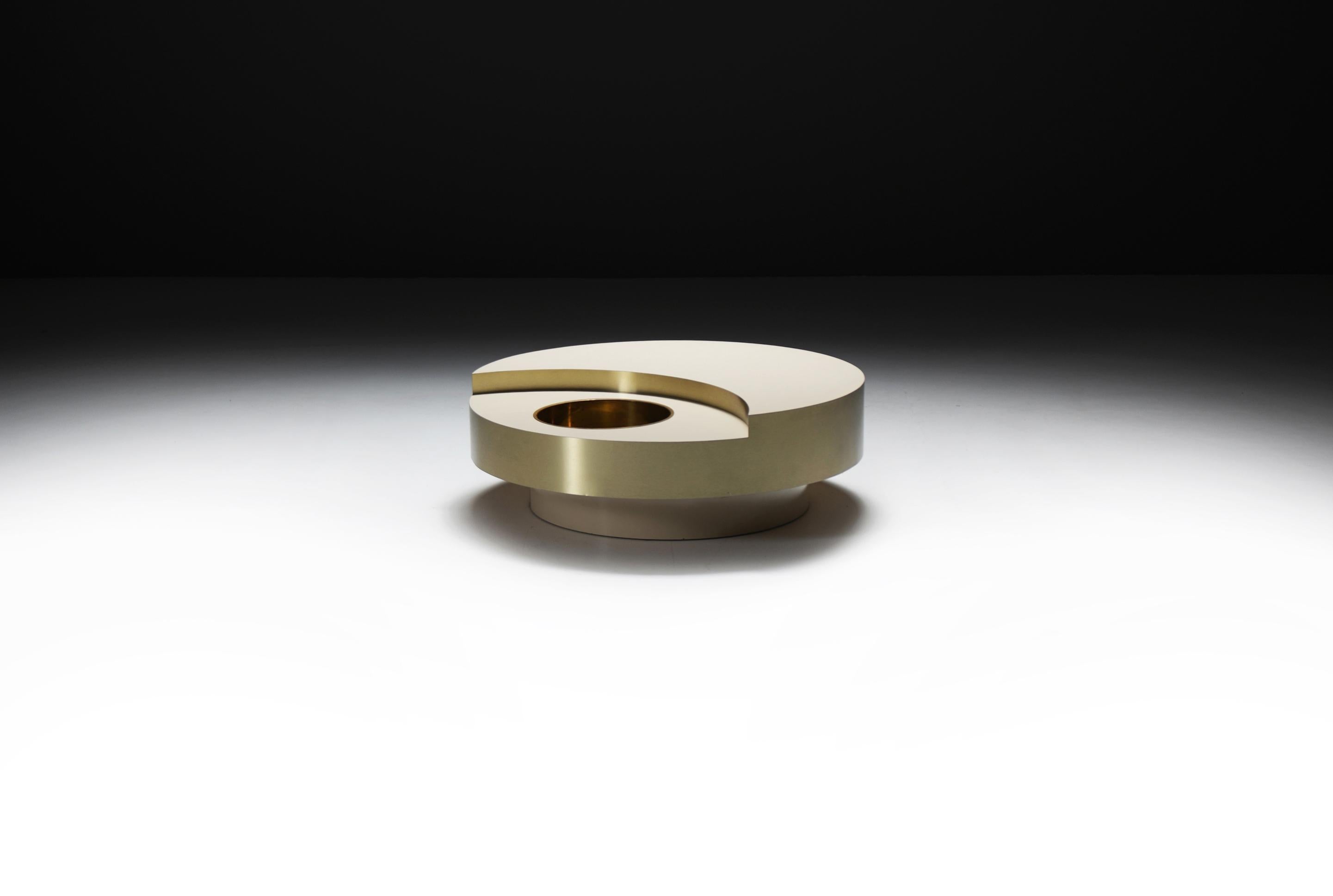 TRG revolving coffee table attributed to WILLY RIZZO Italy Moderno de mediados de siglo en venta