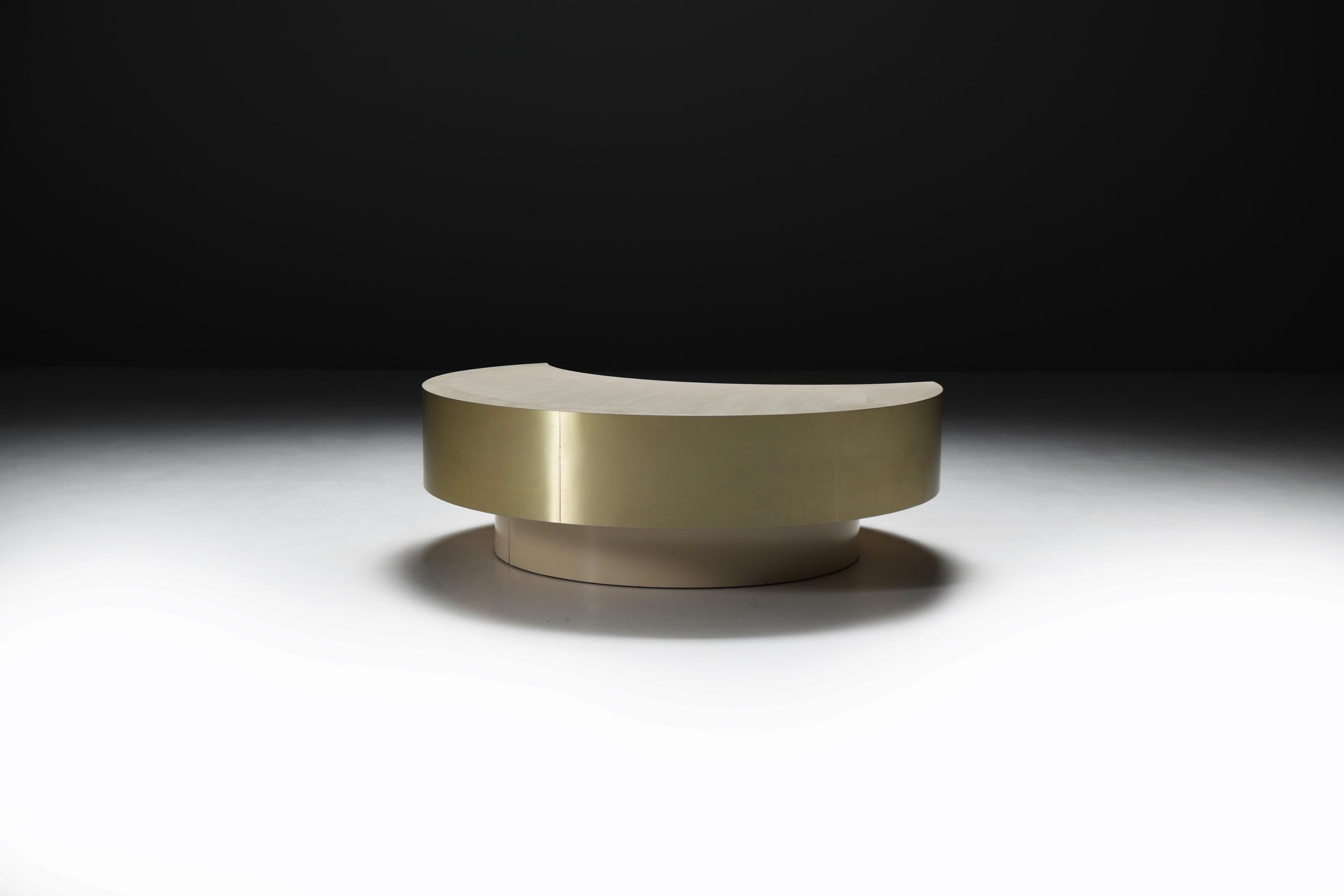 TRG revolving coffee table attributed to WILLY RIZZO Italy en venta 3