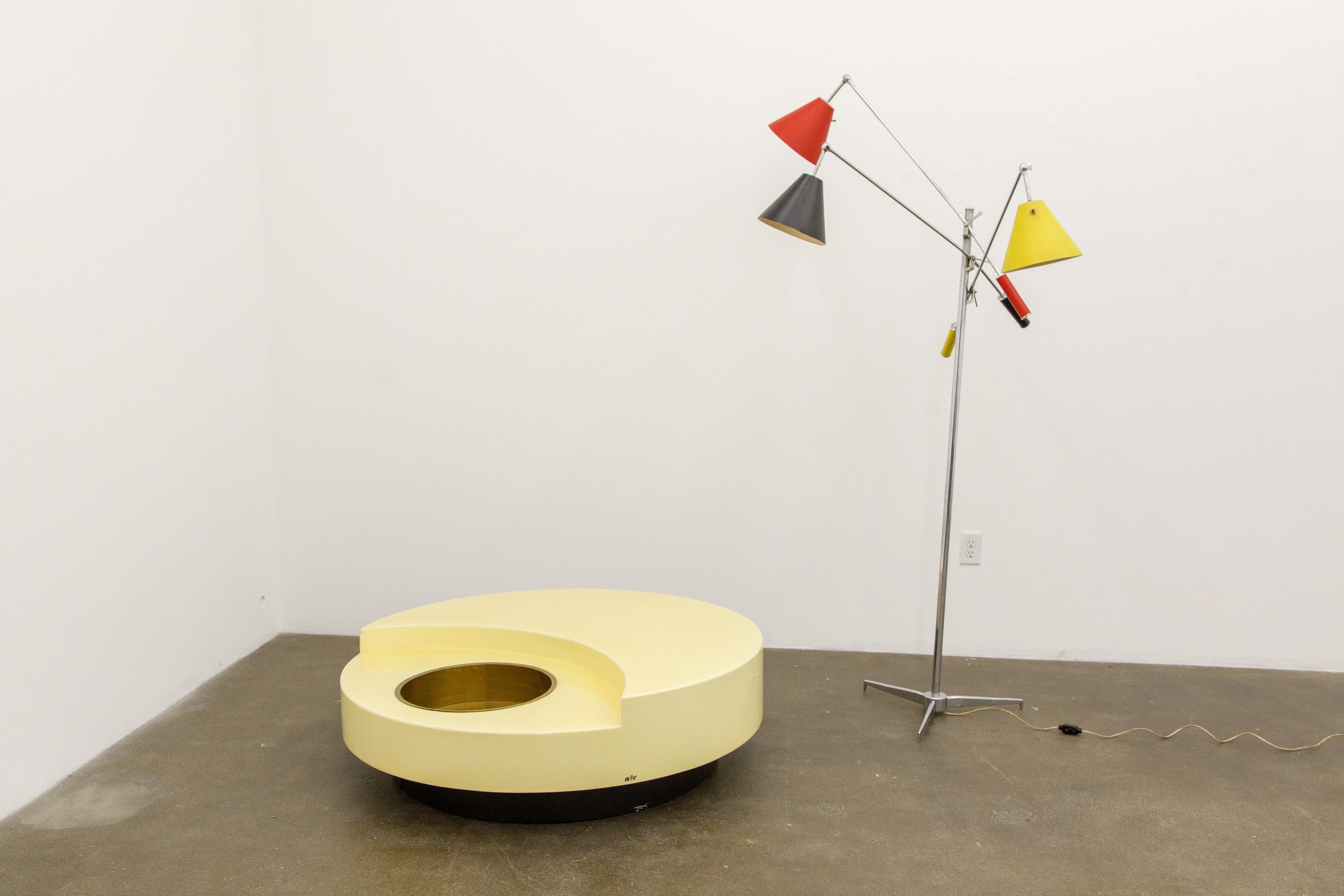 'TRG' Rotating Cocktail Table by Willy Rizzo, circa 1970 Italy, Signed 8