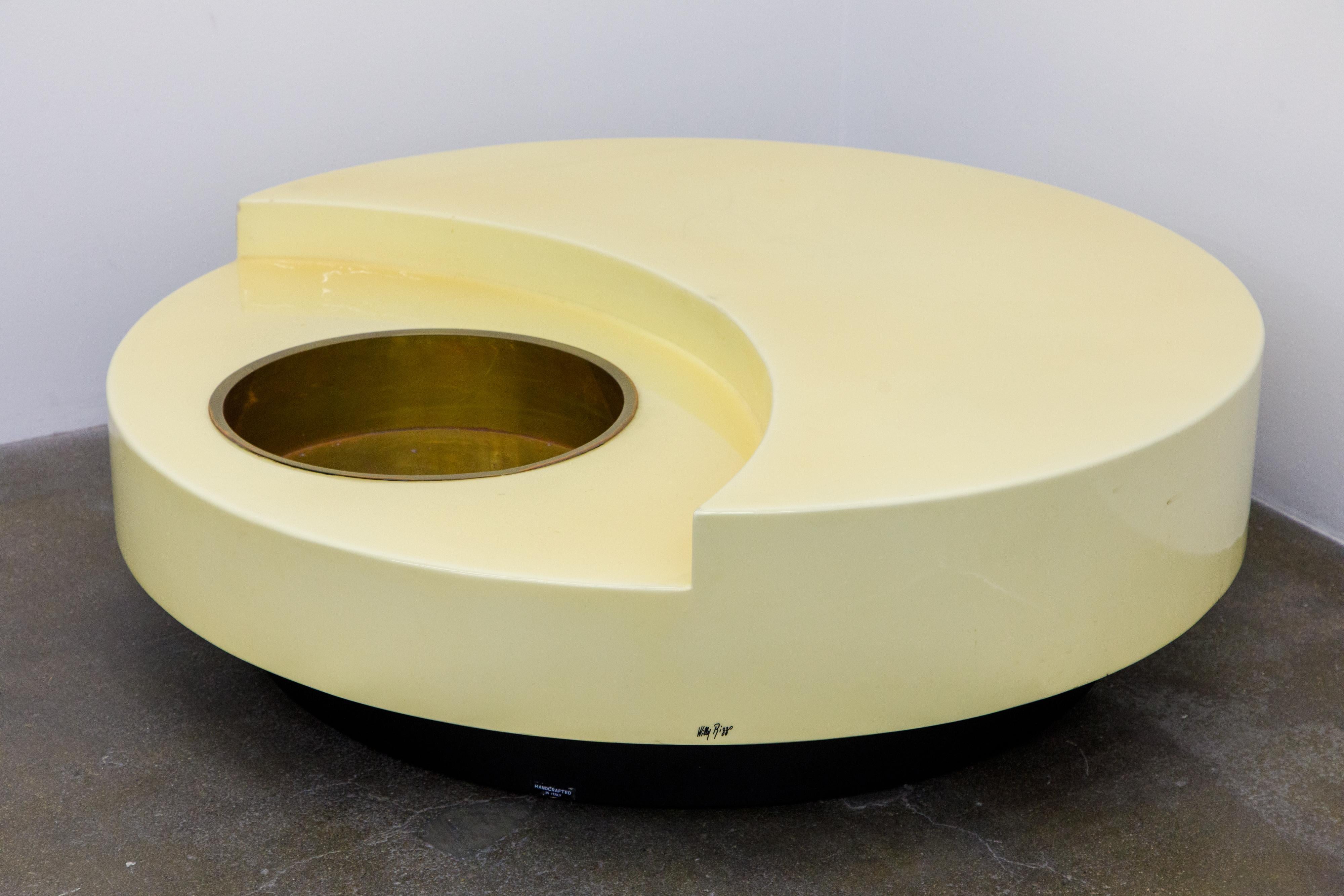 'TRG' Rotating Cocktail Table by Willy Rizzo, circa 1970 Italy, Signed 12