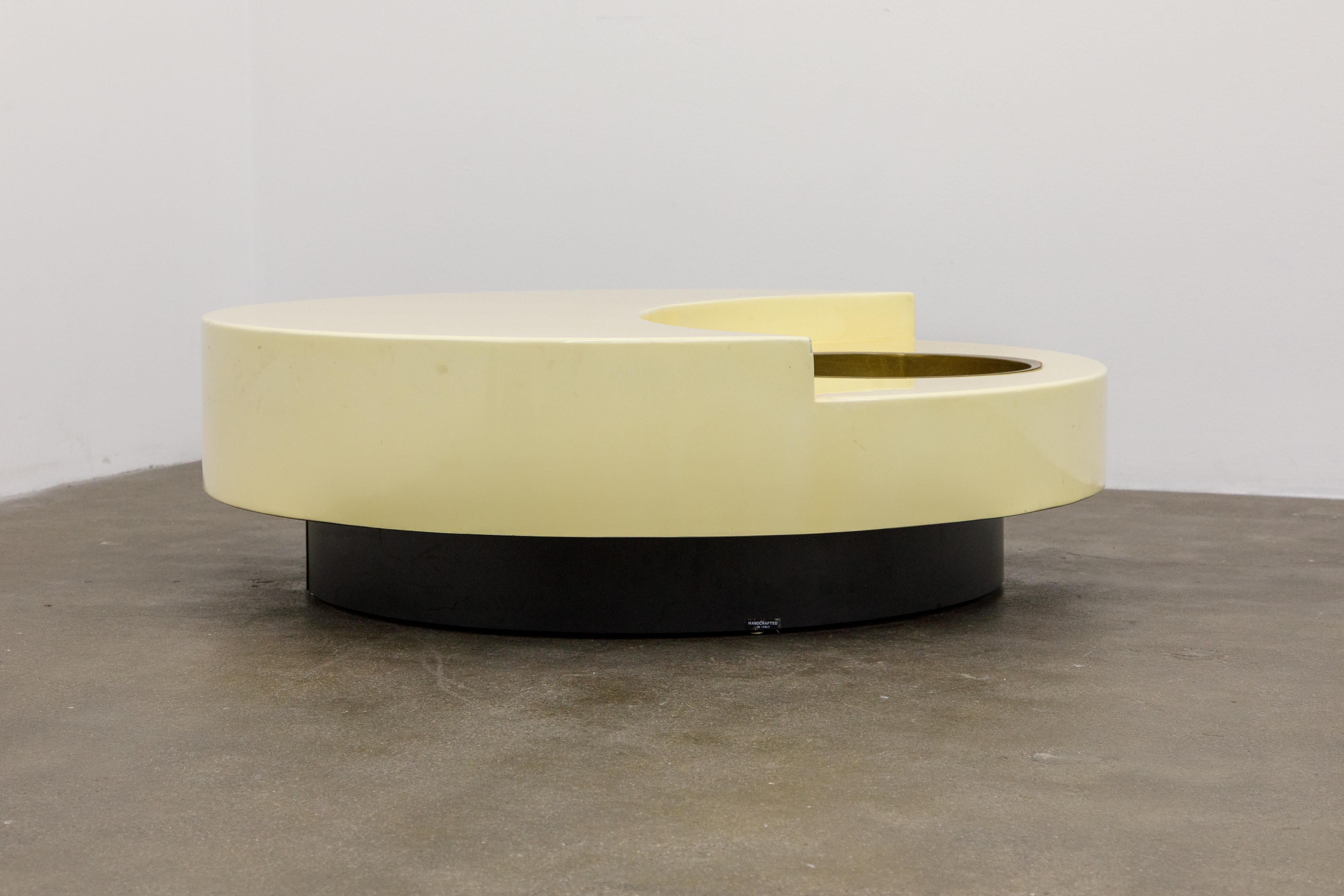 Modern 'TRG' Rotating Cocktail Table by Willy Rizzo, circa 1970 Italy, Signed