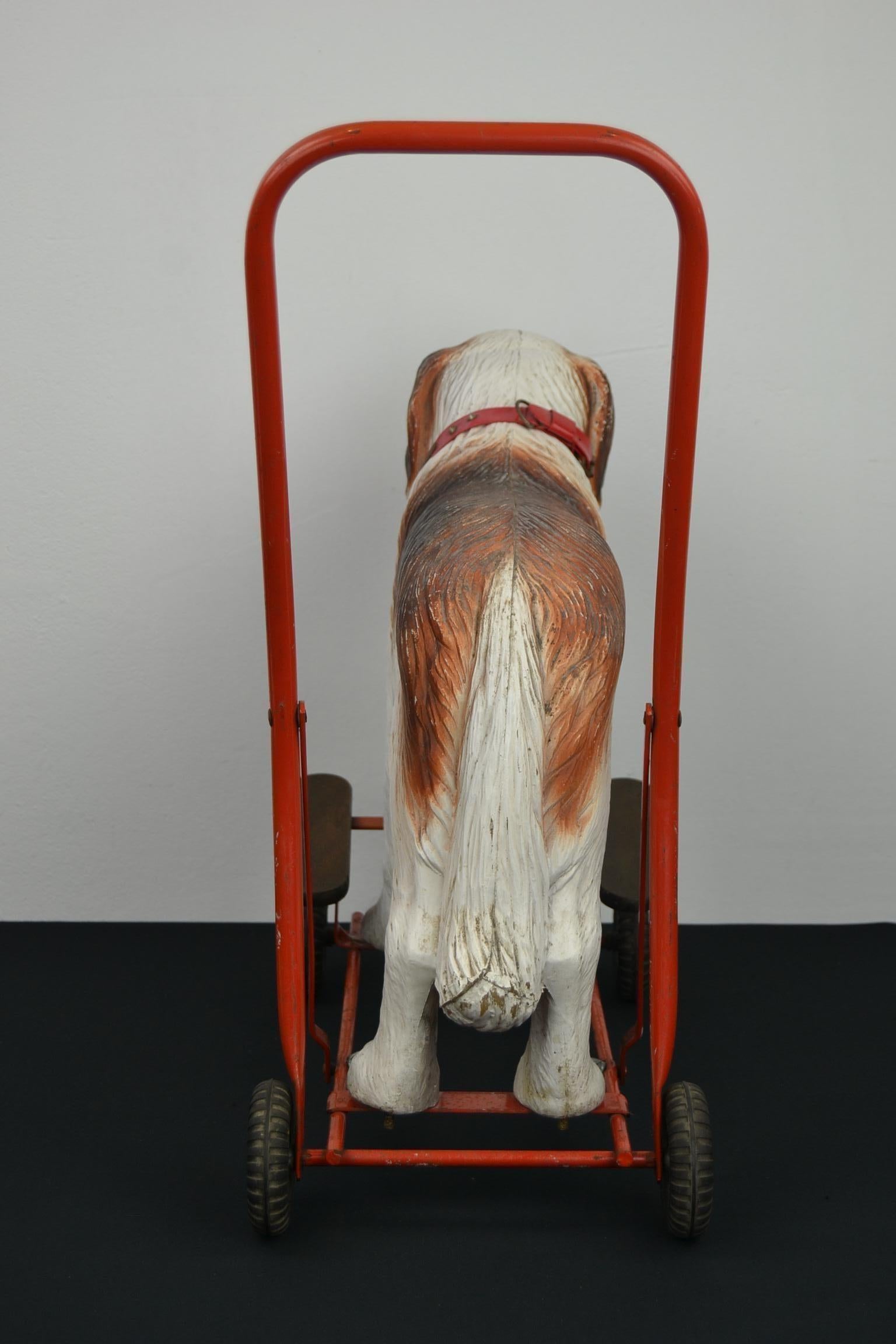 Tri-Ang St Bernard Dog Push Along Toy, 1950s 4
