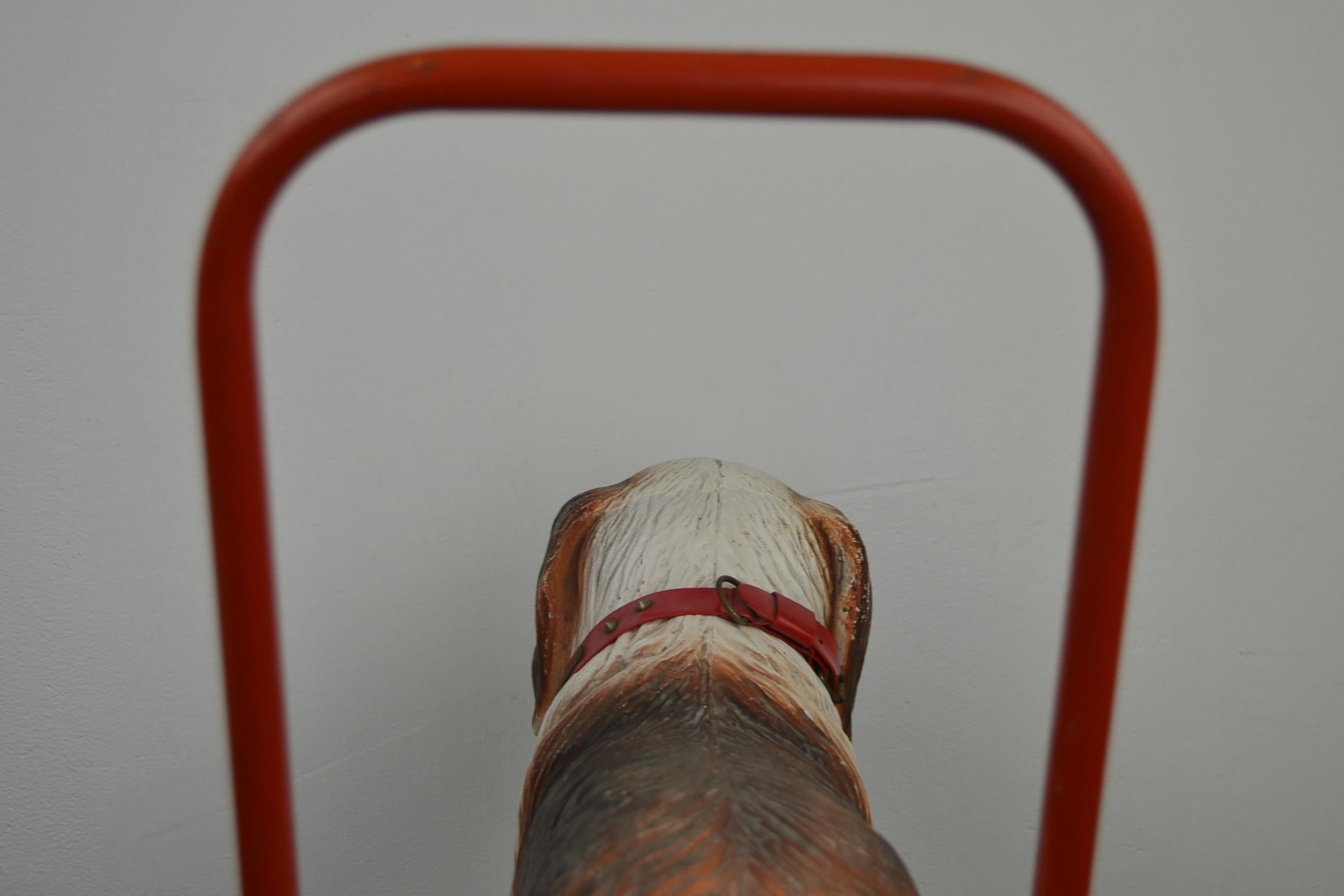 Tri-Ang St Bernard Dog Push Along Toy, 1950s 5