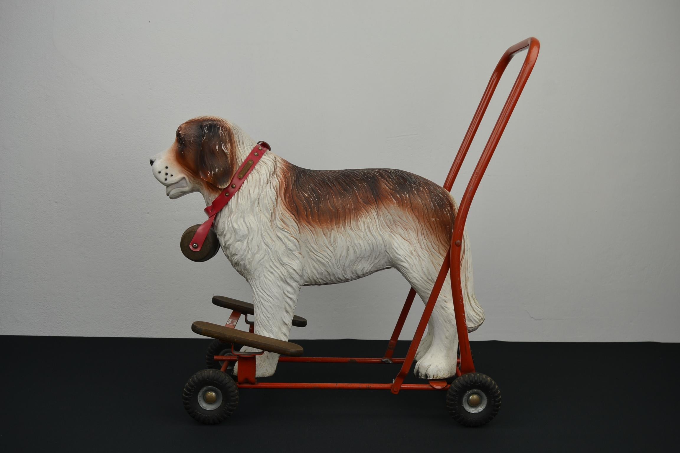 Tri-Ang St Bernard Dog Push Along Toy, 1950s 8