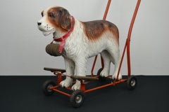 Tri-Ang St Bernard Dog Push Along Toy, 1950s