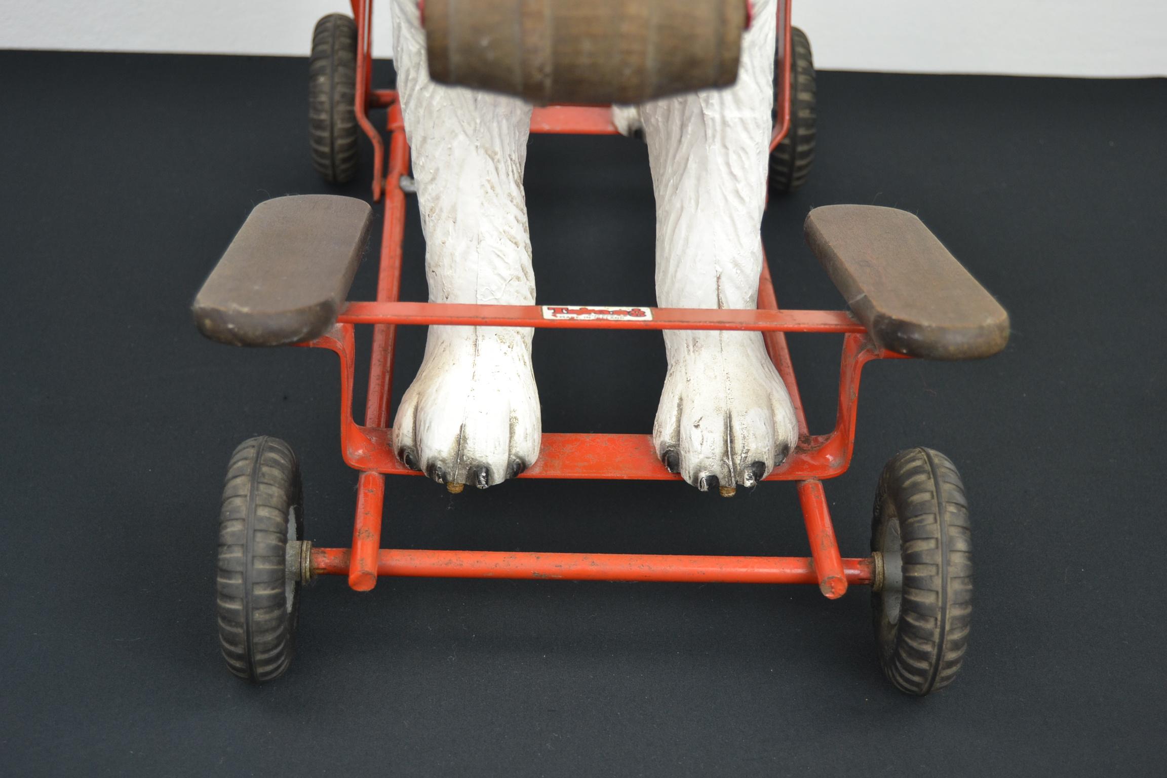 English Tri-Ang St Bernard Dog Push Along Toy, 1950s
