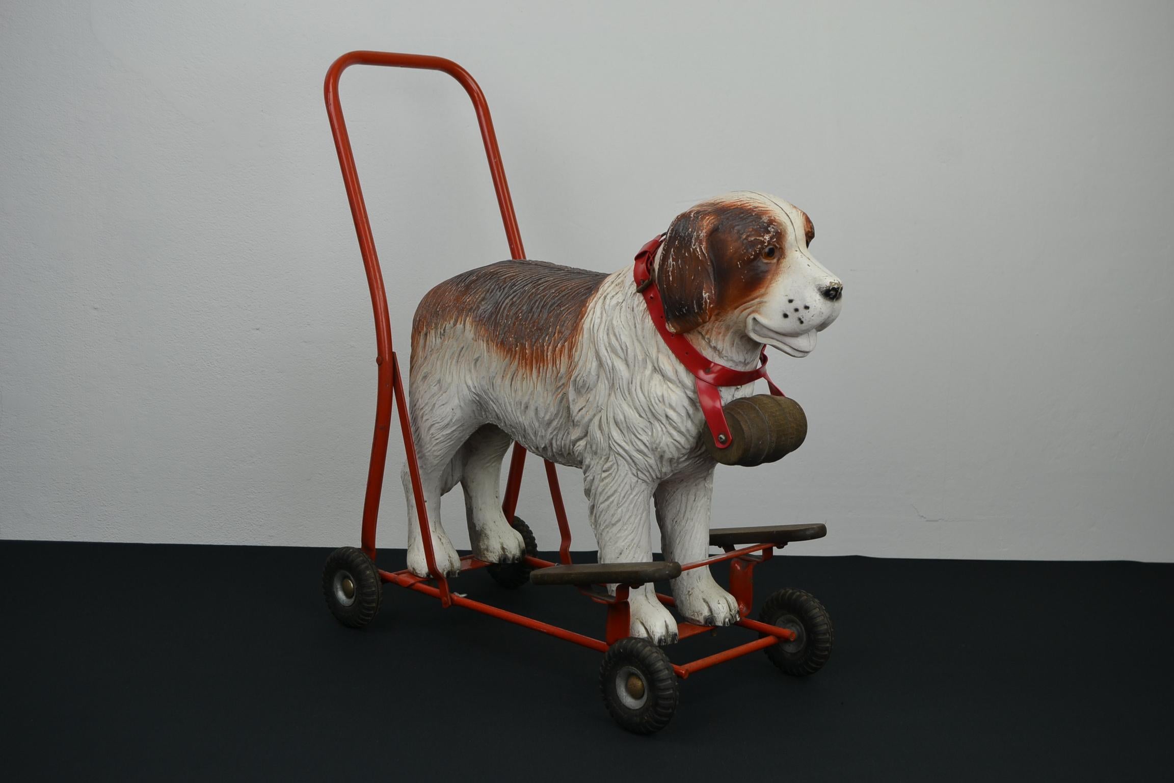 20th Century Tri-Ang St Bernard Dog Push Along Toy, 1950s