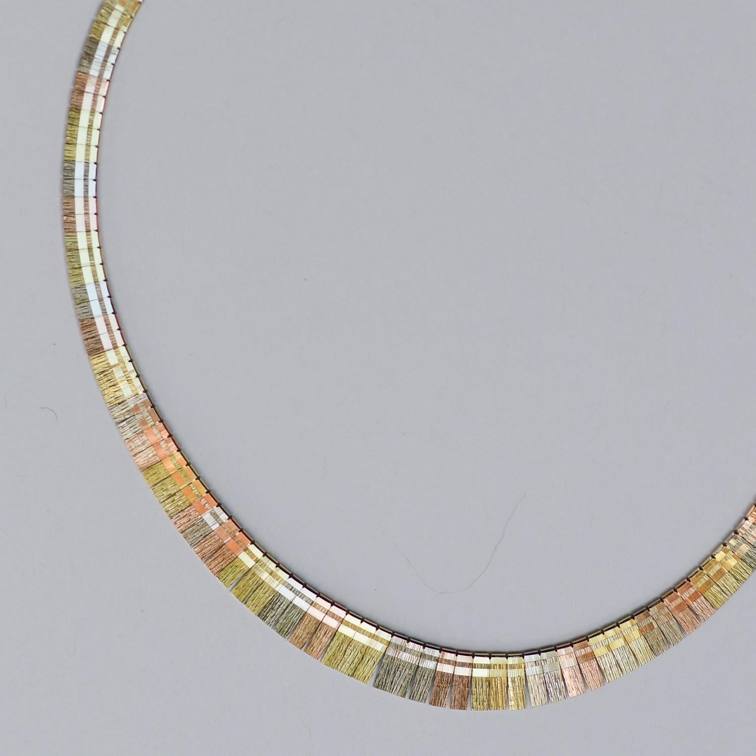 vintage tri gold necklace