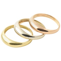 Tri-Color 18 Karat Gold Stacking Rings