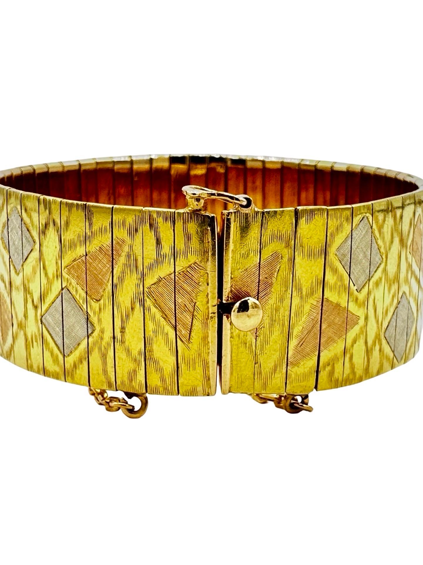 Bracelet en or tricolore 18K en vente 2