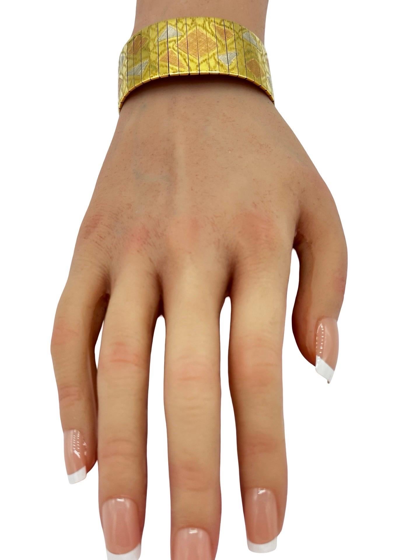 Bracelet en or tricolore 18K en vente 3