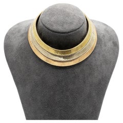 Collana Tubogas in oro 18k tricolore - anni '80