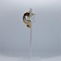 Orecchini a cerchio in oro giallo, bianco e rosa Tri-Color 18Kt, perno a frizione, 5 gr
