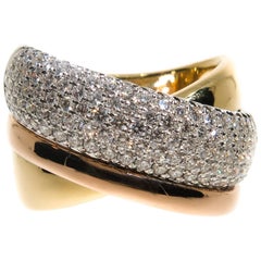 Tri-Color Band with Diamond Pave