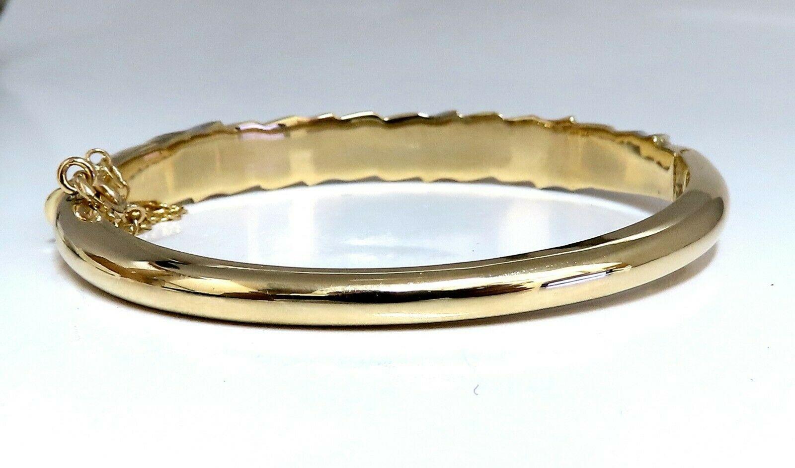 Tri-Color Bangle Bracelet Wide 14 Karat In Excellent Condition In New York, NY