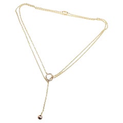 Tri-Color Cartier Baby Trinity Pampilles 18K Yellow Gold  Length Necklace